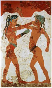 Young boxers fresco Akrotiri Greece (سایت کیسه بوکس)