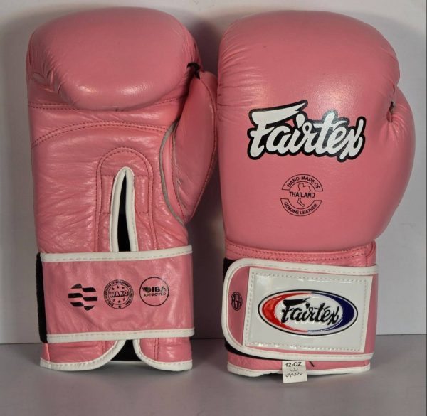 دستکش بوکس چرم فرتکس صورتی Fairtex - Image 2