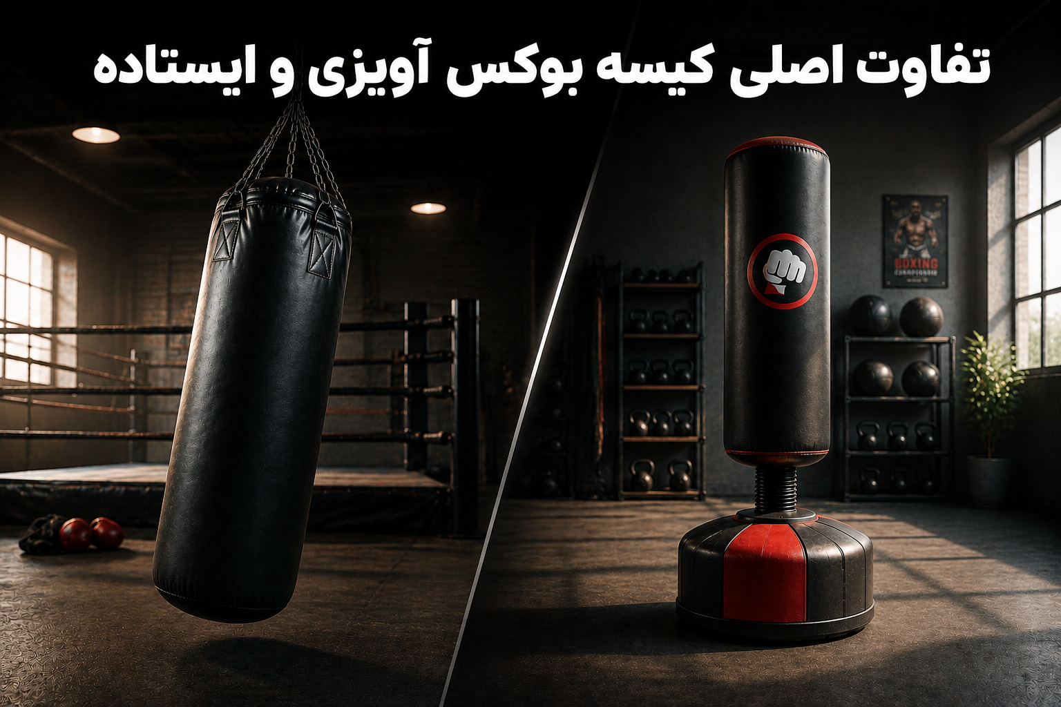 تفاوت اصلی کیسه بوکس آویزی و ایستاده