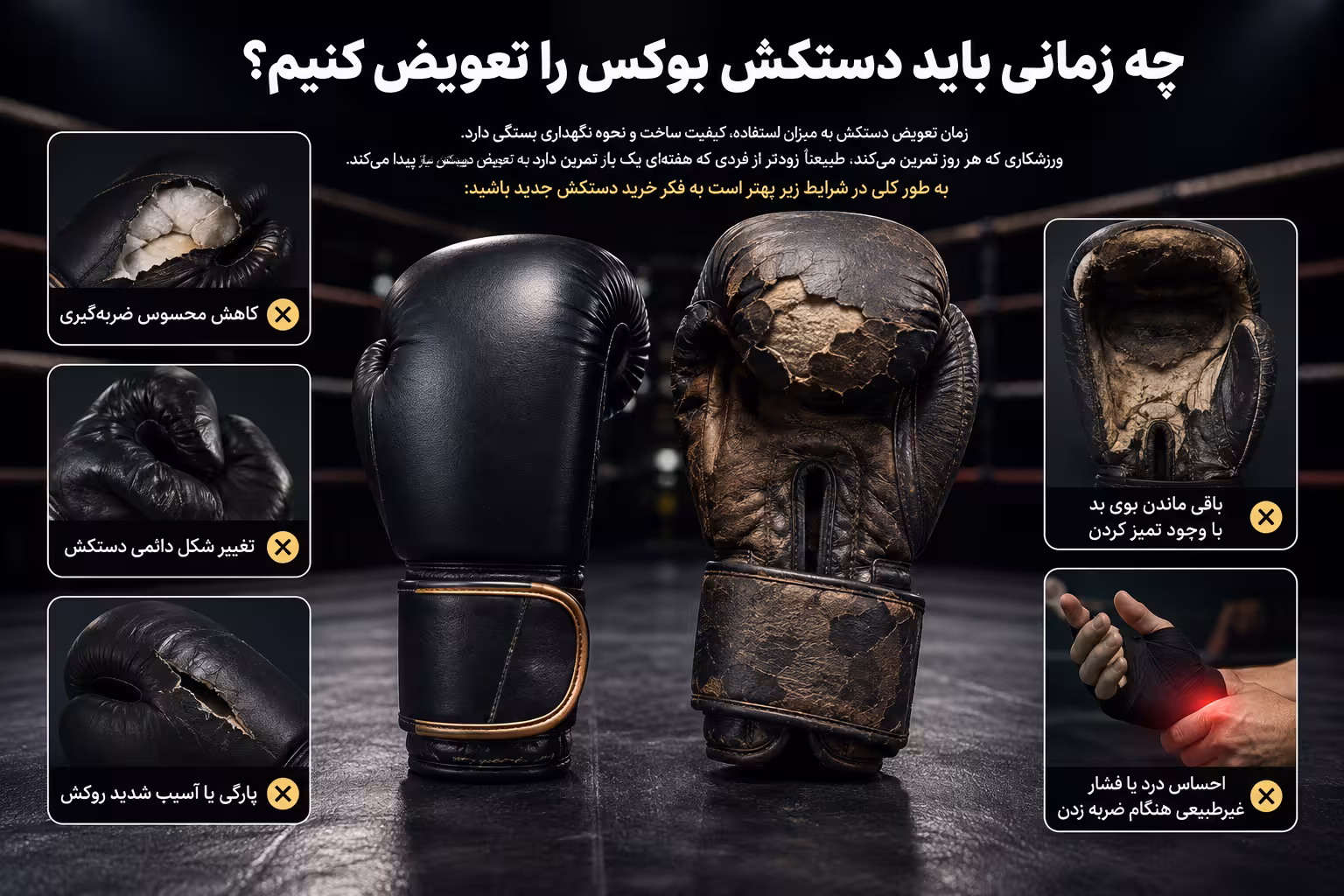 چه زمانی باید دستکش بوکس را تعویض کنیم؟