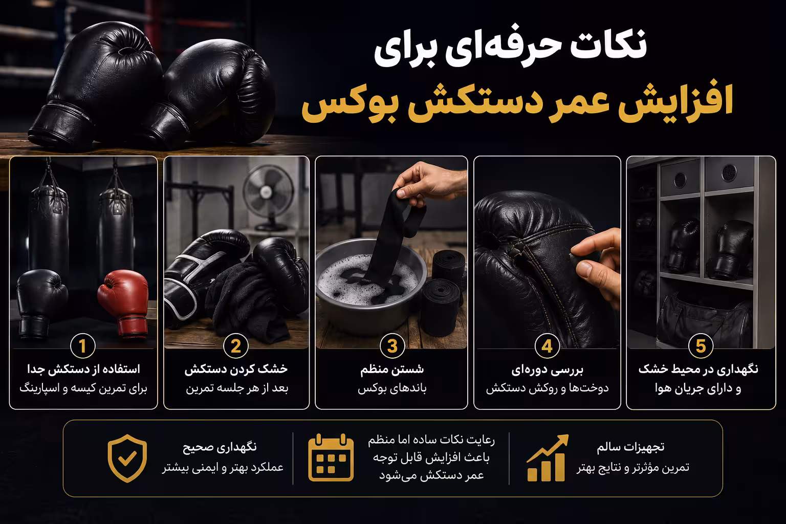 نکات حرفهای برای افزایش عمر دستکش بوکس