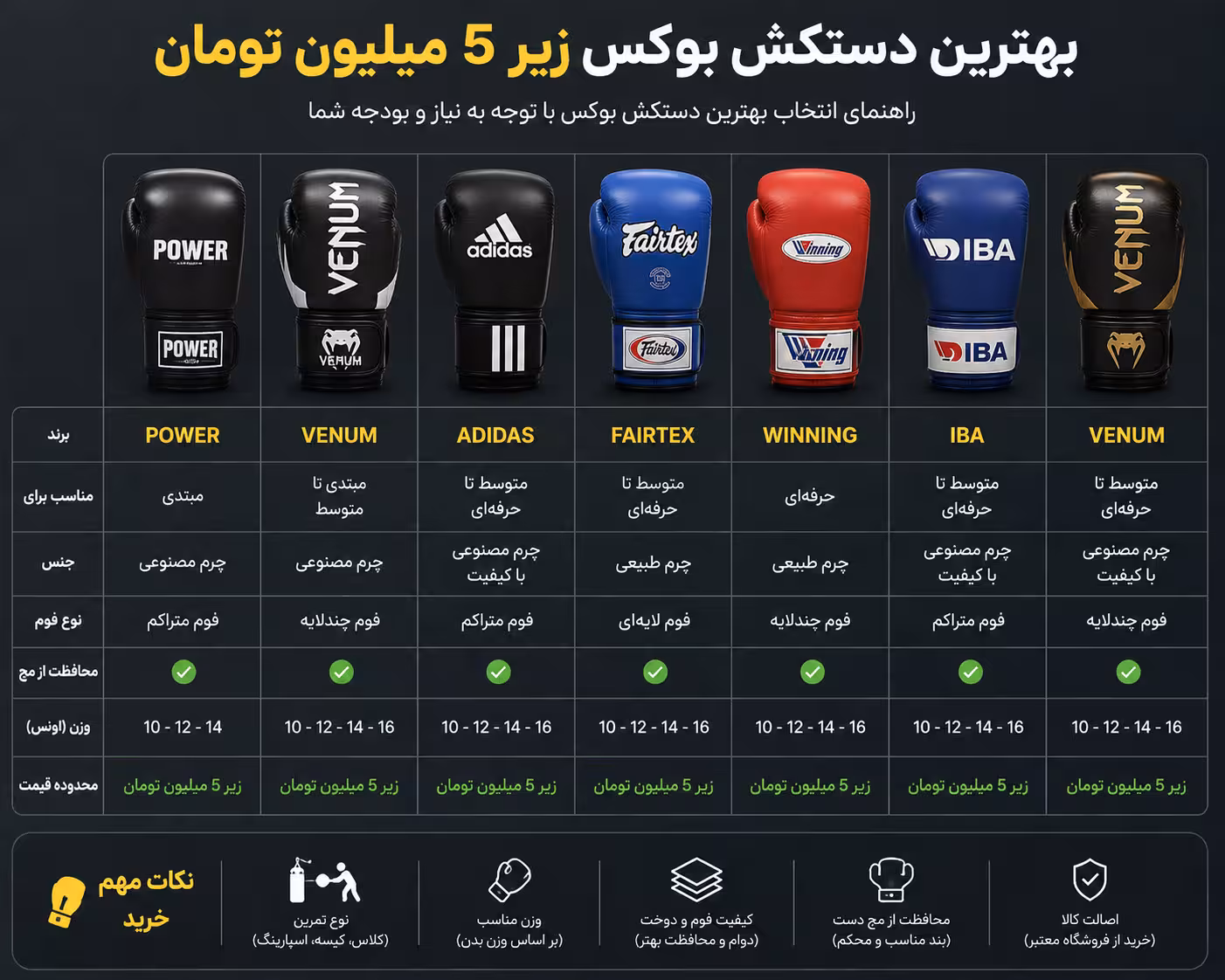 بهترین دستکش بوکس