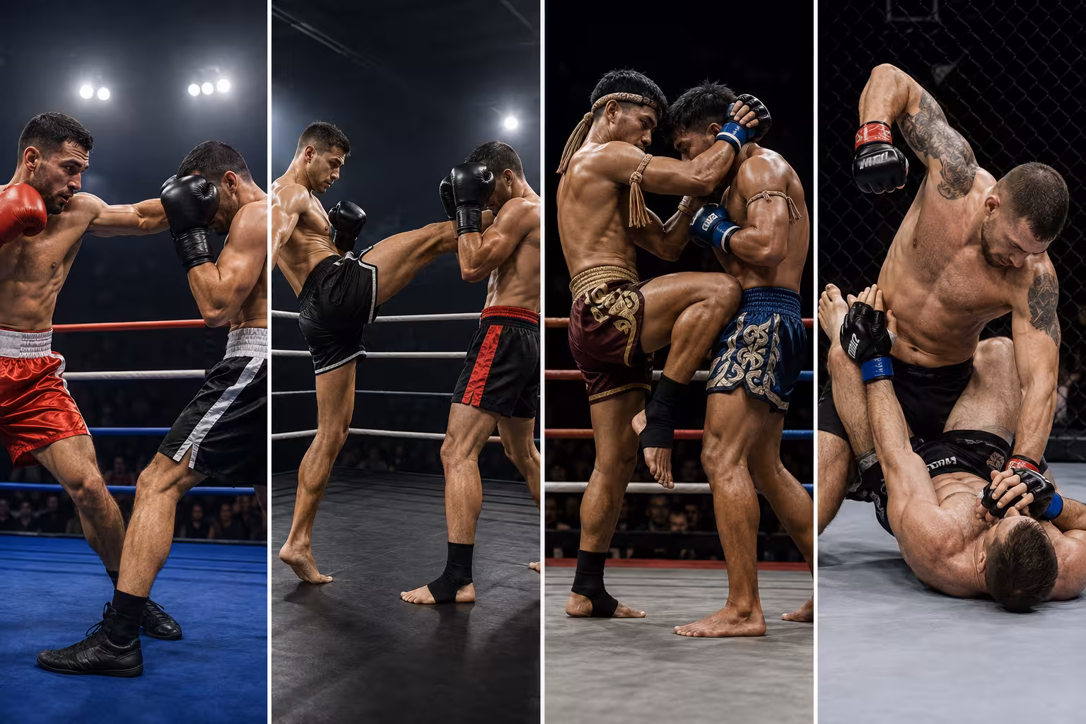 تفاوت MMA، بوکس، کیک‌بوکسینگ و موای‌تای چیست؟